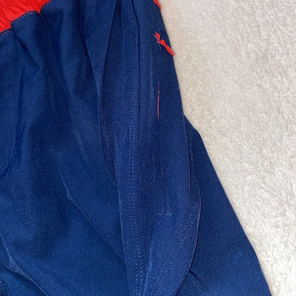 Freeballers The Show Stopper navy/red athletic performance shorts inner liner S